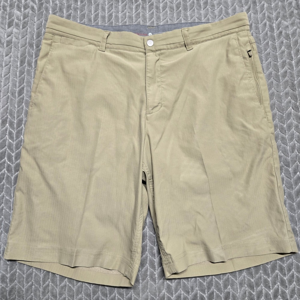 Nike Tiger Woods Collection Practice Mens 33‎ Khaki Golf Shorts Herringbone